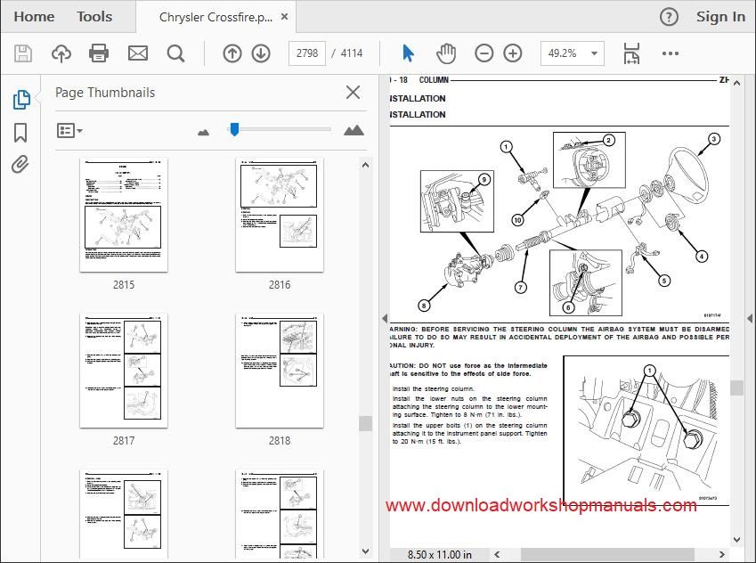 Chrysler Crossfire Repair Manual Download
